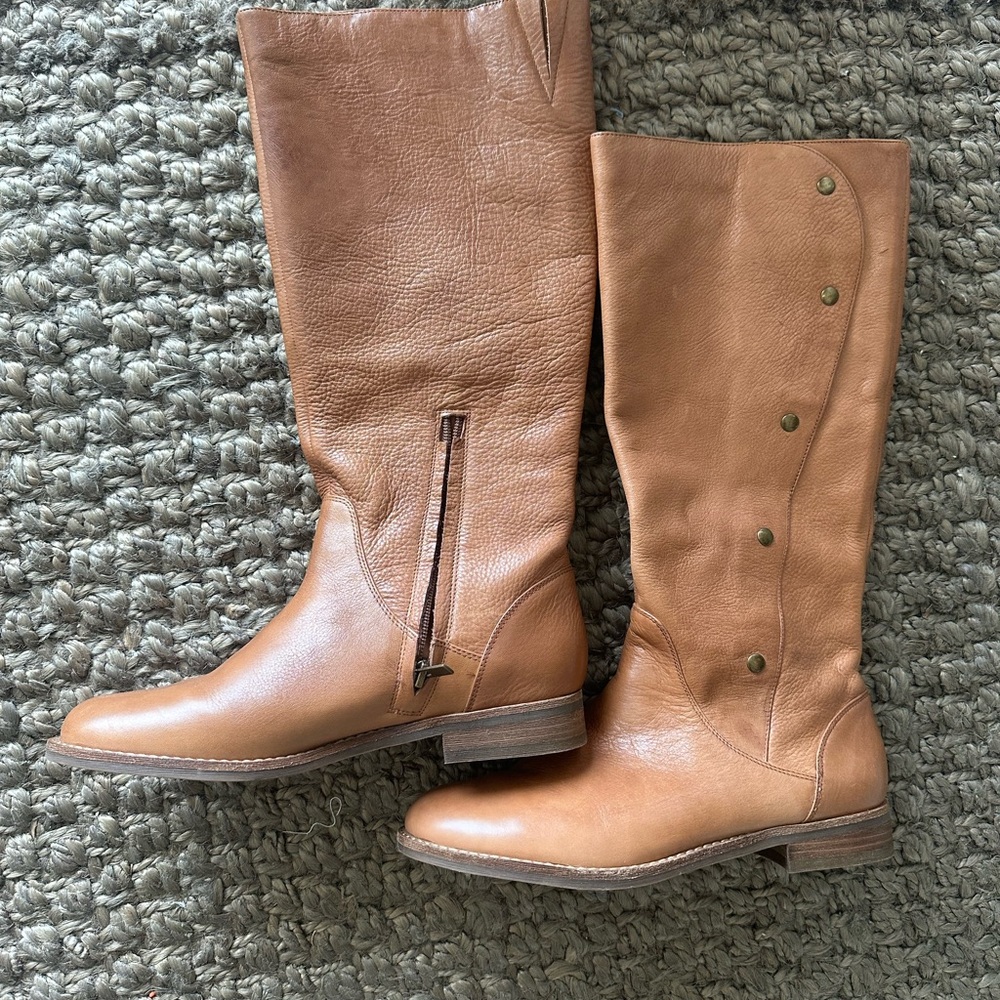 Worn Once! Stunning Color and Soft Leather Tan  Boots